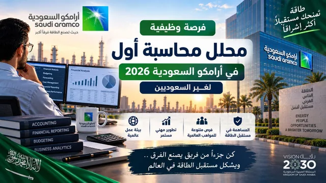 وظيفة محلل محاسبة أول في أرامكو السعودية 2026 لغير السعوديين