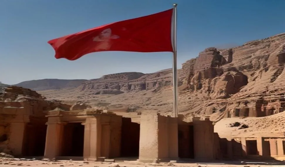 الخزنة الصخرية القديمة في البتراء الأردن