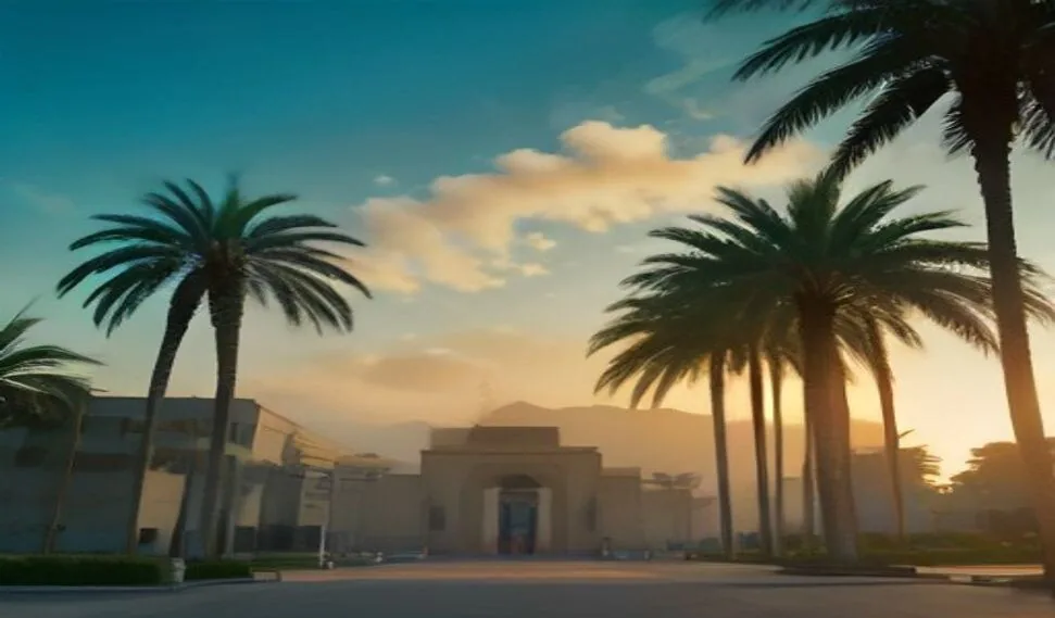 نخيل كثيف يحيط بواحة ذات مياه صافية في مصر.