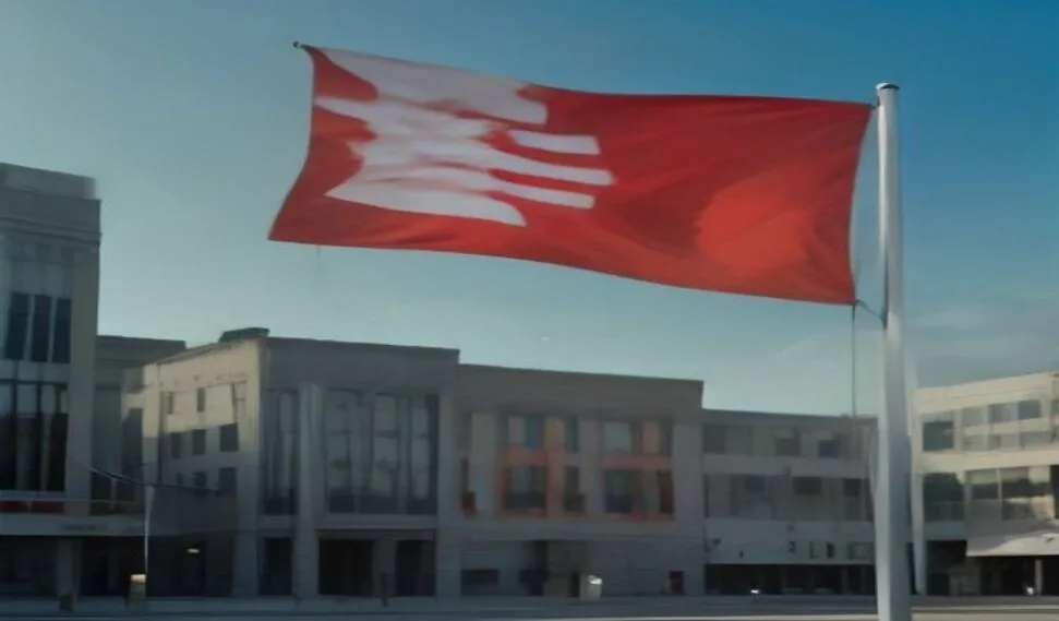 حي فيينا الحديث في النمسا، مبنى حكومي زجاجي، ساحة فارغة، سماء زرقاء