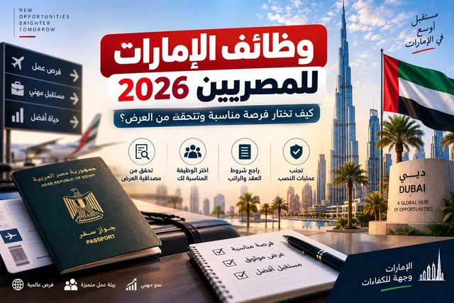وظائف الإمارات للمصريين 2026: كيف تختار فرصة مناسبة وتتحقق من العرض