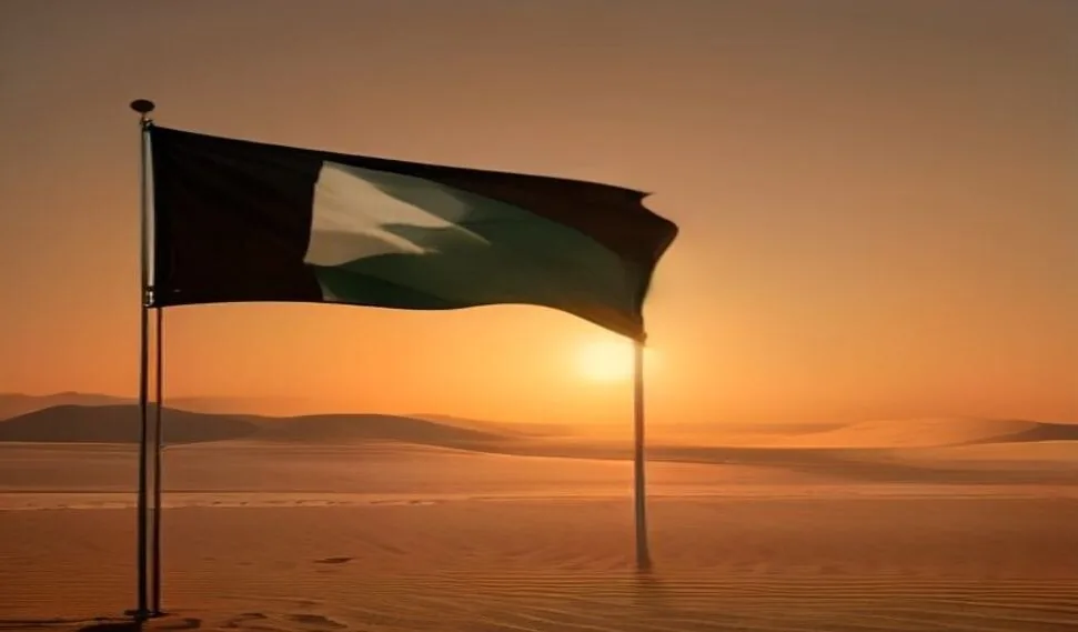 كثبان صحراء الكويت تحت سماء صافية