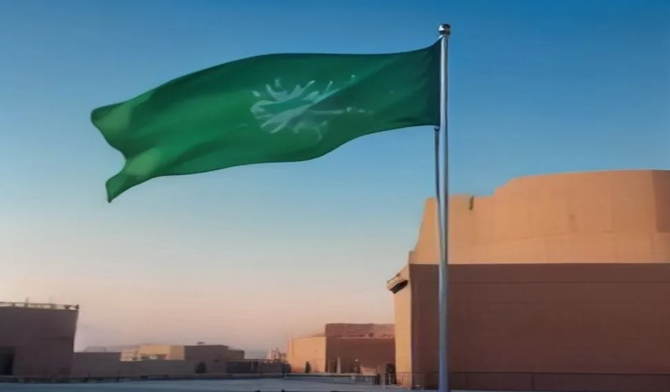 برج المملكة في السعودية تحت سماء صافية نهاراً