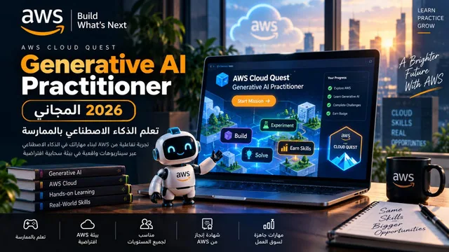 AWS Cloud Quest: Generative AI Practitioner المجاني 2026، تعلم الذكاء الاصطناعي بالممارسة