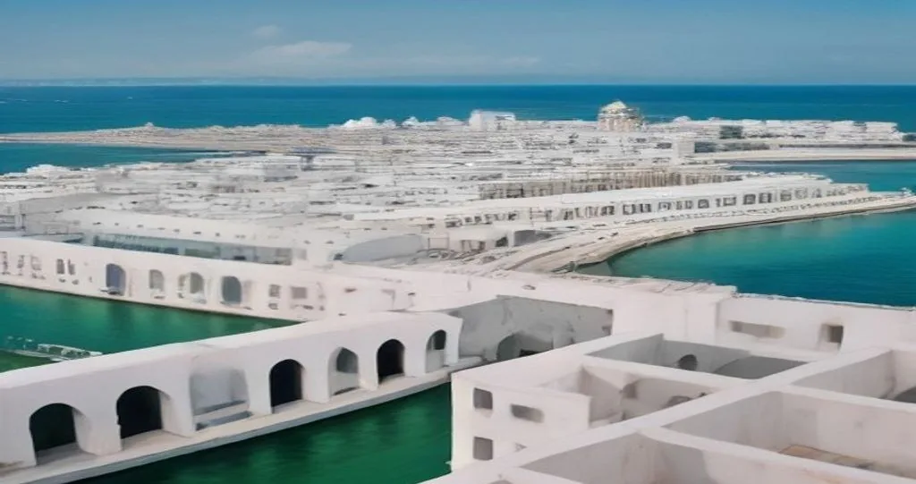 مبانٍ بيضاء لمدينة الجزائر على خليج البحر المتوسط