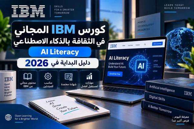 كورس IBM المجاني للذكاء الاصطناعي AI Literacy: دليل البداية والشهادة 2026