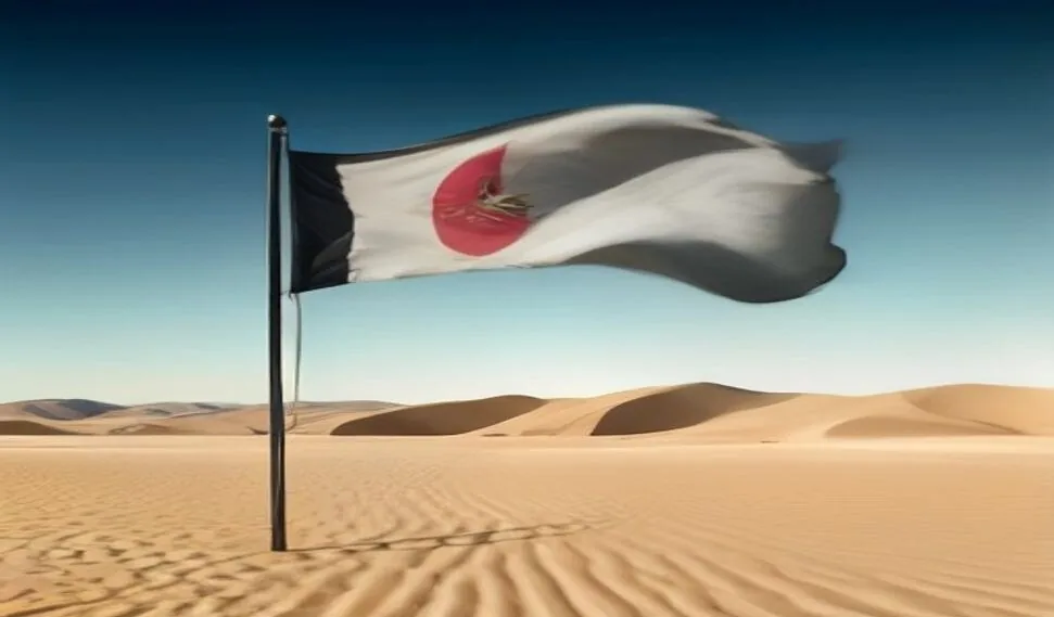 كثبان صحراوية وواحة نخيل في مصر