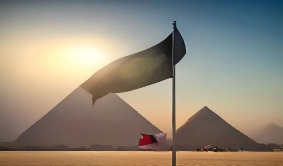 أهرامات الجيزة وقت الغروب في مصر