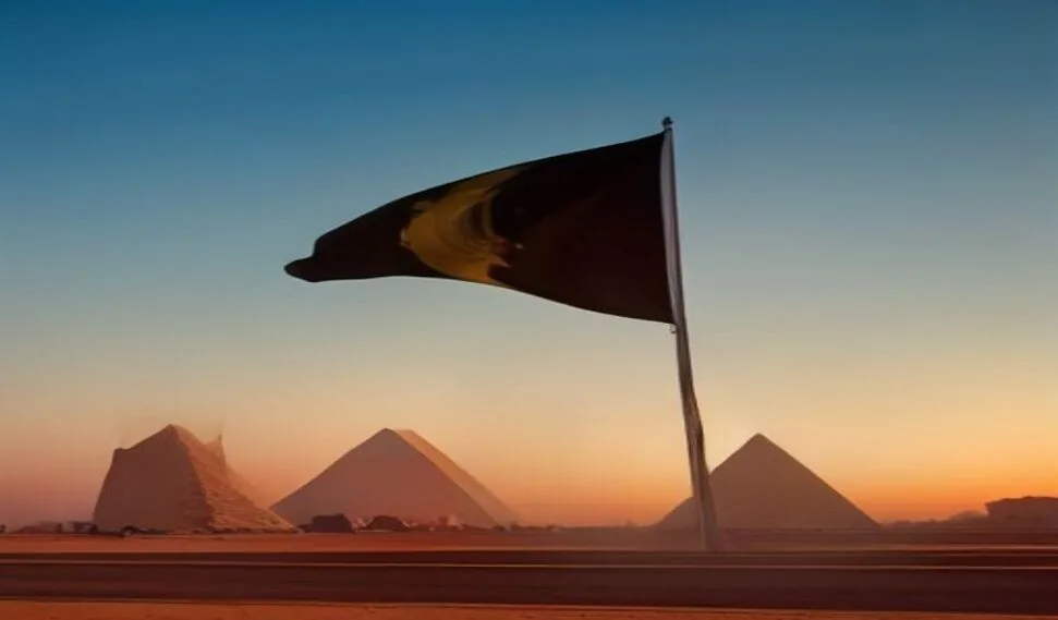 أهرامات الجيزة وقت الغروب في مصر
