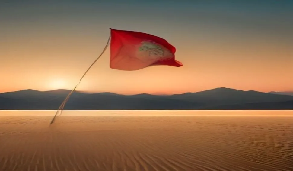 كثبان الربع الخالي الذهبية عند الغروب