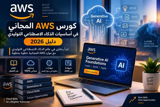 كورس AWS المجاني للذكاء الاصطناعي التوليدي: أساسيات ودليل…