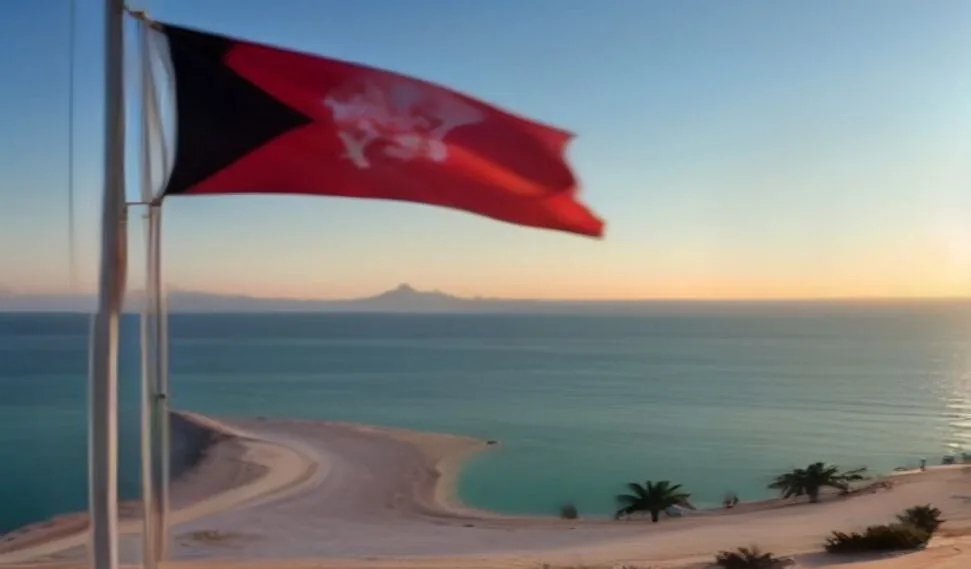قلعة البحرين الأثرية تطل على البحر الفيروزي