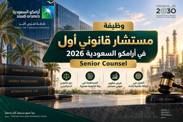 وظيفة مستشار قانوني أول في أرامكو السعودية 2026